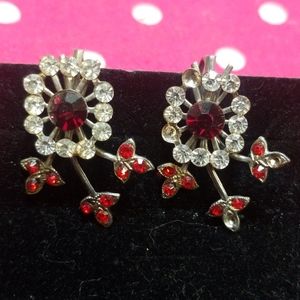 Vintage earrings with Faux crystals